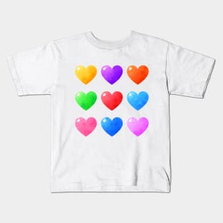 Colorful watercolor hearts Pack Kids T-Shirt